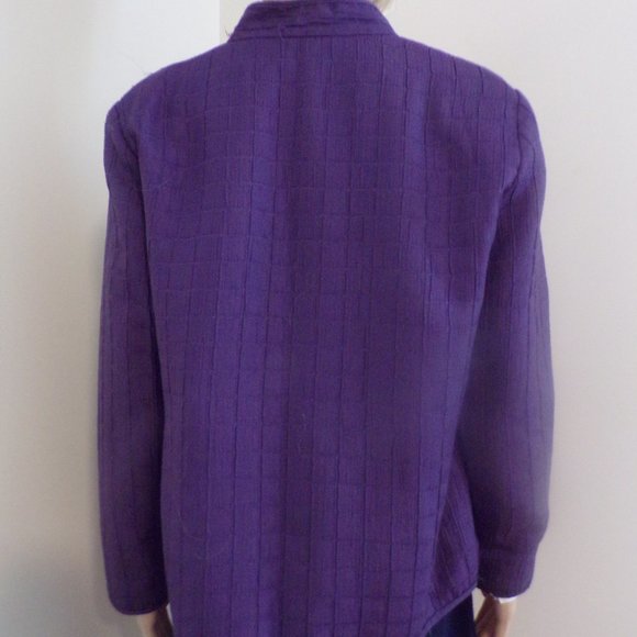 Alfred Dunner Purple Petite Blazer - Picture 2 of 6